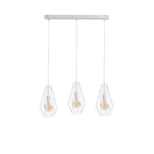 Image of Lex Bar Pendant Ceiling Light White, 60cm, 3x E27