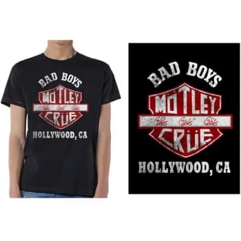 Image of Motley Crue - Bad Boys Shield Unisex XX-Large T-Shirt - Black