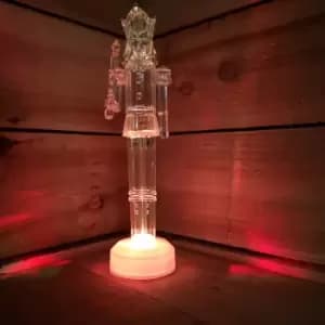 Image of 30cm Snowtime Christmas Acrylic Colour Changing Nutcracker Decoration