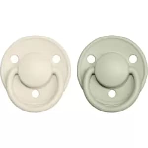 Image of BIBS De Lux Natural Rubber Size 2: 6+ months dummy Ivory / Sage 2 pc