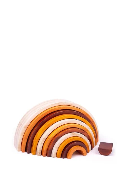 Image of Bigjigs Toys Large Rainbow Stacking Toy Natural