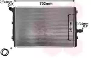Image of VAN WEZEL Engine radiator VW,AUDI,SKODA 58012208 1K0121251AB,1K0121251BK,1K0121251DD Radiator, engine cooling,Radiator,Engine cooler 1K0121251DM