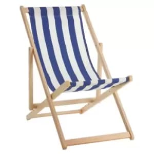 Image of Interiors By PH Navy/White Deck Chair