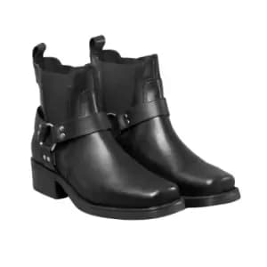 Image of Woodland Mens Low Harley Gusset Harness Leather Boots (11 UK) (Black)