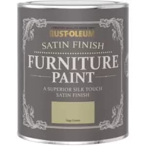 Image of Satin Furniture Paint - Sage Green - 125ml - Sage Green - Rust-oleum