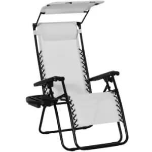 Image of Outsunny Zero Gravity Adjustable Recliner Seat - White