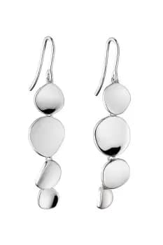 Image of Sterling Silver Organic Shape Discs Dangle Earrings