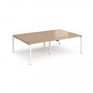 Image of Adapt II Double Back to Back Desk s 2400mm x 1600mm - White Frame beec