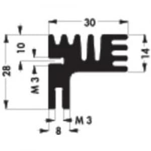 Image of Heat sink 8.1 CW L x W x H 50 x 30 x 28mm Fischer Elektroni
