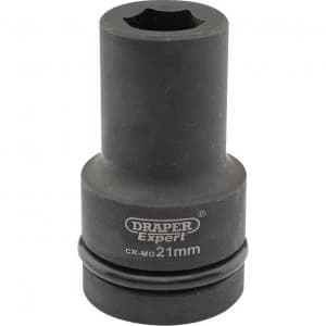 Image of Draper Expert 1" Drive Deep Hexagon Impact Socket Metric 1" 21mm