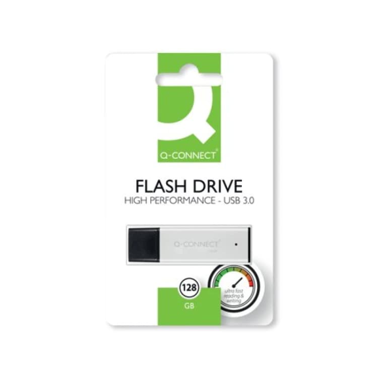 Image of Q - Connect Black/Silver USB 3.0 High Performance 128GB Flash Drive KF11509