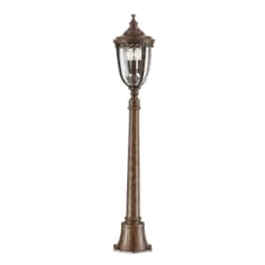 Image of Outdoor IP44 3 Bulb Short Mini Lamp Post Pillar British Bronze LED E14 60W