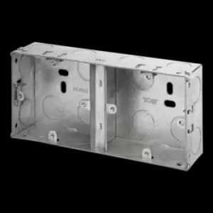 Image of Click Scolmore Essentials 1+1 Dual Deco 35MM K/O Galvanised Metal Back Box - WA370
