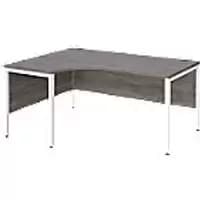 Image of Dams International Left Hand Ergonomic Desk MB16ELWHGO 1,600 x 1,200 x 725 mm