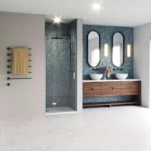 Image of Aqualux Frameless 6mm Shower Enclosure Hinged Door Only 900mm in Chrome