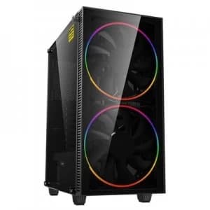 Image of GameMax Black Hole Mid Tower 1 x USB 3.0 / 1 x USB 2.0 Tempered Glass Side Window Panel Black Case with Addressable RGB LED Fans