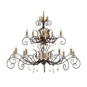 Image of Amarilli 15 Light Candle Chandelier Bronze