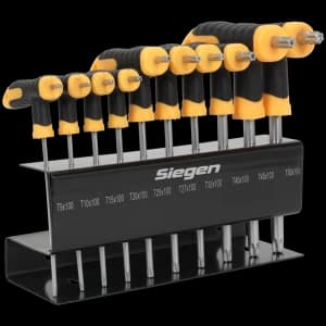 Image of Siegen 10 Piece T Handle TRX Star Key Set