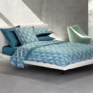 Image of Boss Egean Wave Fitted Sheet - Blue