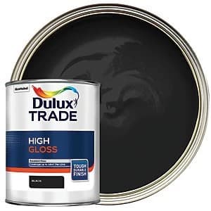 Image of Dulux Trade High Gloss Paint - Black 1L