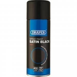 Image of Draper Satin Finish Aerosol Spray Paint Black 400ml