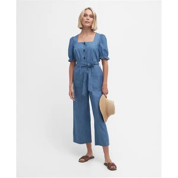 Image of Barbour Berkley Denim Jumpsuit - Blue 10