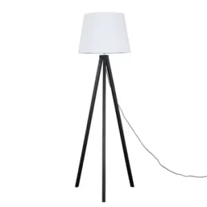 Image of Barbro Dark Wood with XL White Aspen Shade
