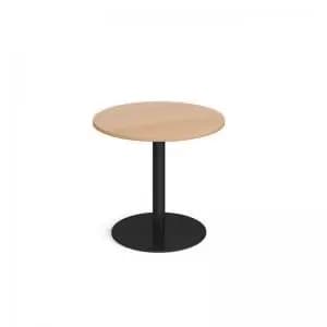 Image of Monza circular dining table with flat round Black base 800mm - beech
