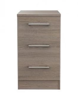 Image of Swift Halton Ready Assembled 3 Drawer Bedside Chest With Wireless Charging