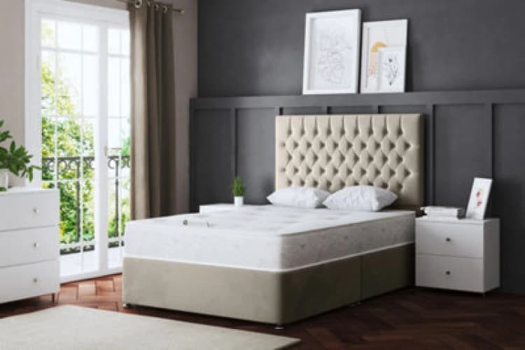 Image of DS LIVING Seraphine Cream Chesterfield Divan Bed Single AM_CHSTFLD_SIN_CRE