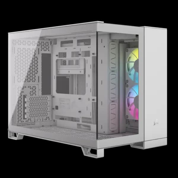 Image of Corsair 2500X RGB Tempered Glass Micro ATX Dual Chamber PC Case - White - CC-9011268-WW