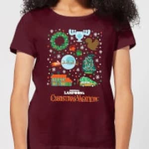 Image of National Lampoon Griswold Christmas Starter Pack Womens Christmas T-Shirt - Burgundy - L