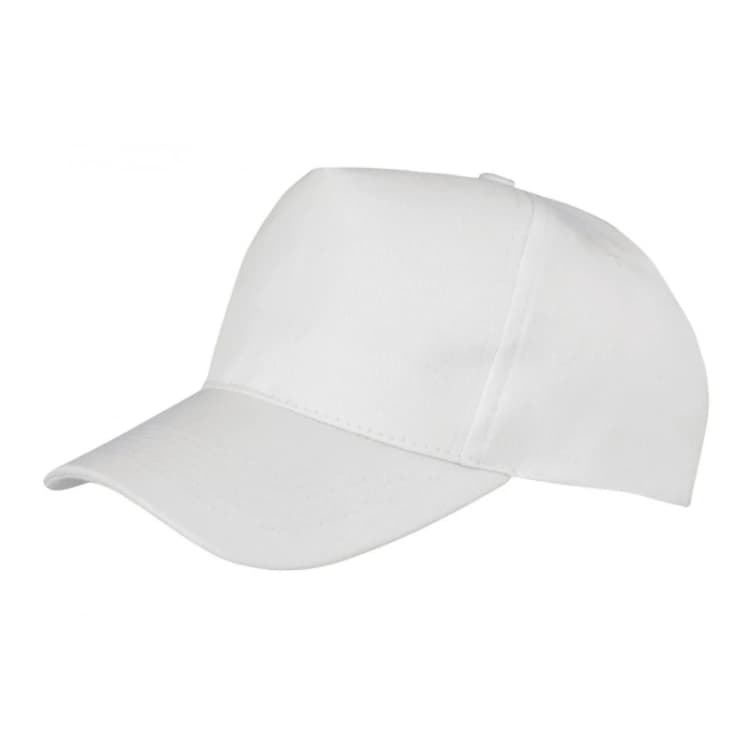 Image of Result Boston 5 Panel Baseball Cap in White White Unisex One Size