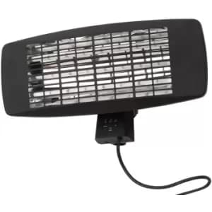 Image of Patio Heater Wall Mount Outdoor Fitting With 3 Power Settings - Black - Litecraft