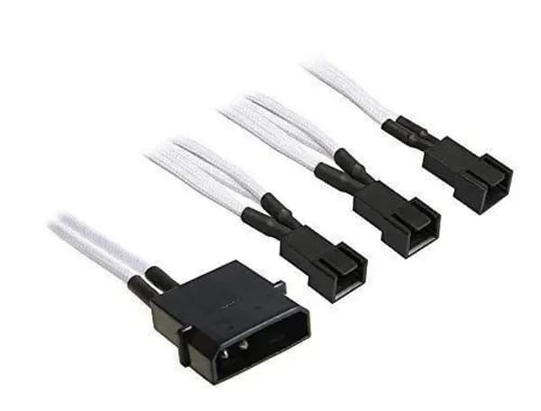 Image of BitFenix Alchemy Molex to 3pin x3 Fan adaptor 5V 20cm - White