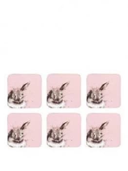 Image of Royal Worcester Wrendale Pink Rabbit Coasters