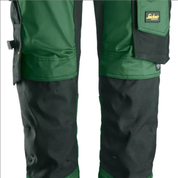 Image of Snickers AllroundWork Stretch Trousers - Forest Green/Black - 252