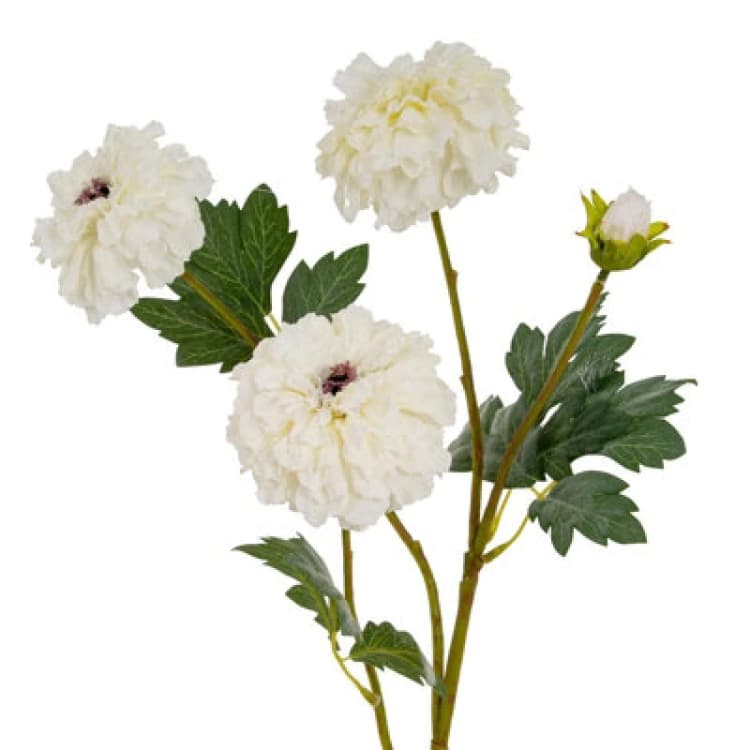 Image of Hill Interiors African Marigold Artificial Flower Spray White (One Size)