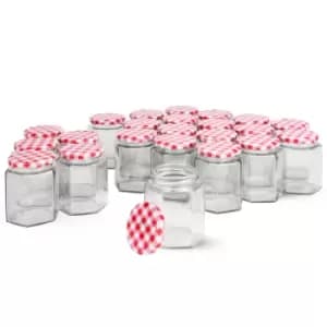 Image of Hexagonal Mouth Glass Jam Jars - Set of 24 M&W