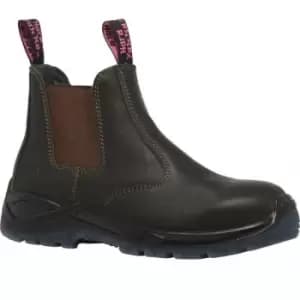 Image of Hard Yakka Womens/Ladies Banjo Grain Leather Safety Boots (8 UK) (Brown) - Brown