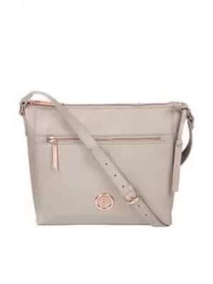 Image of Pure Luxuries London Grey 'Byrne' Leather Cross Body Bag