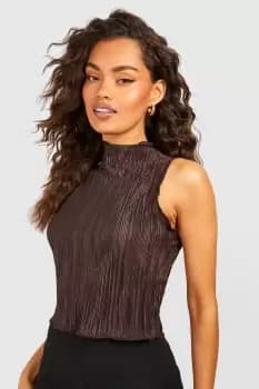 Image of Plisse High Neck Top