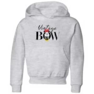 Image of Disney Minnie Mouse Vintage Bow Kids Hoodie - Grey - 9-10 Years