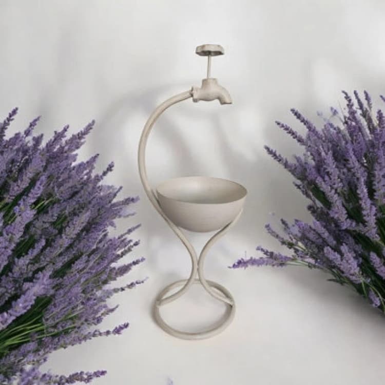 Image of MSL 57CM CREAM METAL GARDEN PLANTER