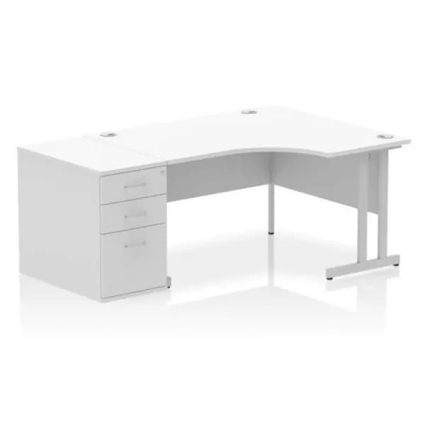 Image of Dynamic Office Solutions Impulse 1400mm Cantilever Right Crescent Desk Workstation I004280