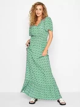 Image of Long Tall Sally Green Ditsy Print Tea Dress, Green, Size 20, Women