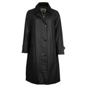 Image of Barbour Womens Nancy Wax Jacket Black/Cognac Tartan 12