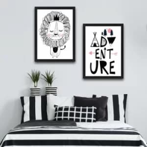 Image of Adventure Set Multicolor Decorative Framed Painting (2 Pieces)