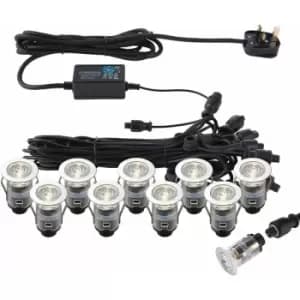 Image of Loops - IP67 Decking Plinth Light Kit 10x 25mm Colour Changing White Lamps Outdoor Rated