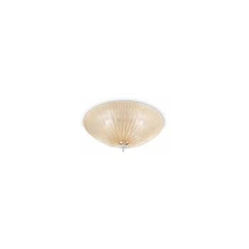 Image of Ideal Lux Shell - 4 Light Indoor Flush Wall / Ceiling Light Gold with Amber Glass, E27